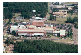 Aerial view of the VA Center in the 1990s